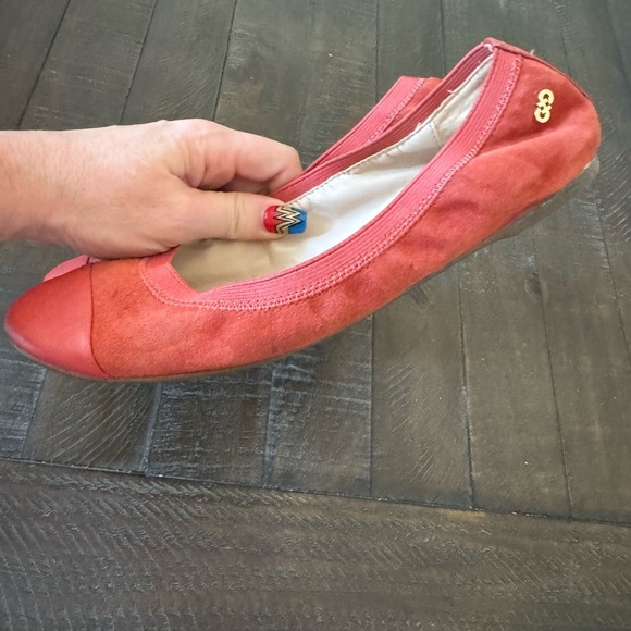 Cole Haan ELBRIDGE Womens Size 8.5 B US Red Suede Leather Cap Toe Ballet Flats - Picture 11 of 12